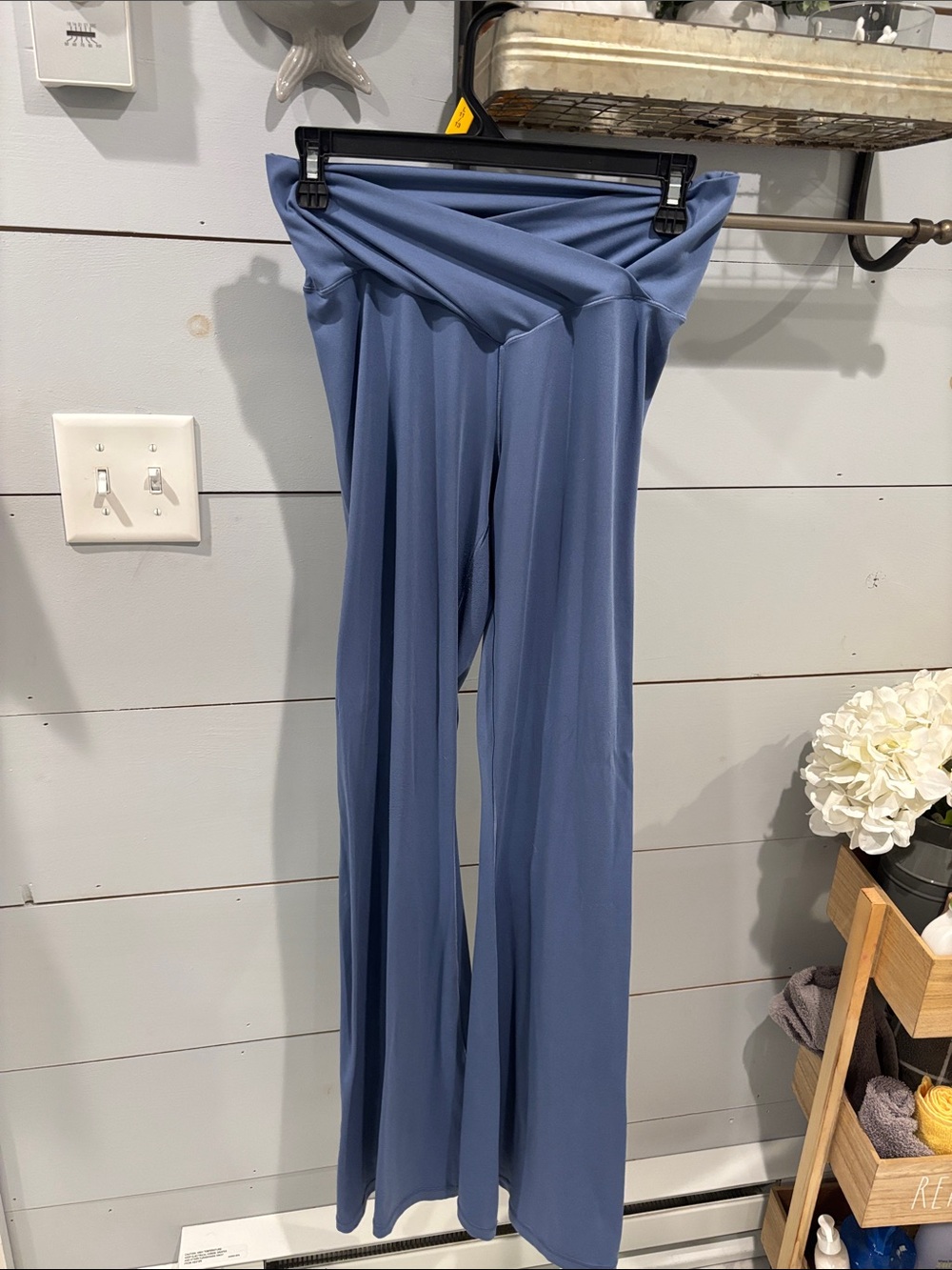 Off line by aerie flare leg crossover Waist Pants — Periwinkle Blue